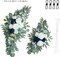 Artificial Dusty Blue Wedding Arch Flower Swags Set of 2, White Floral Garland Decorations for Ceremony Arch, Welcome Sign, Reception Backdrop, Bridal Shower, Engagement and Event Decor